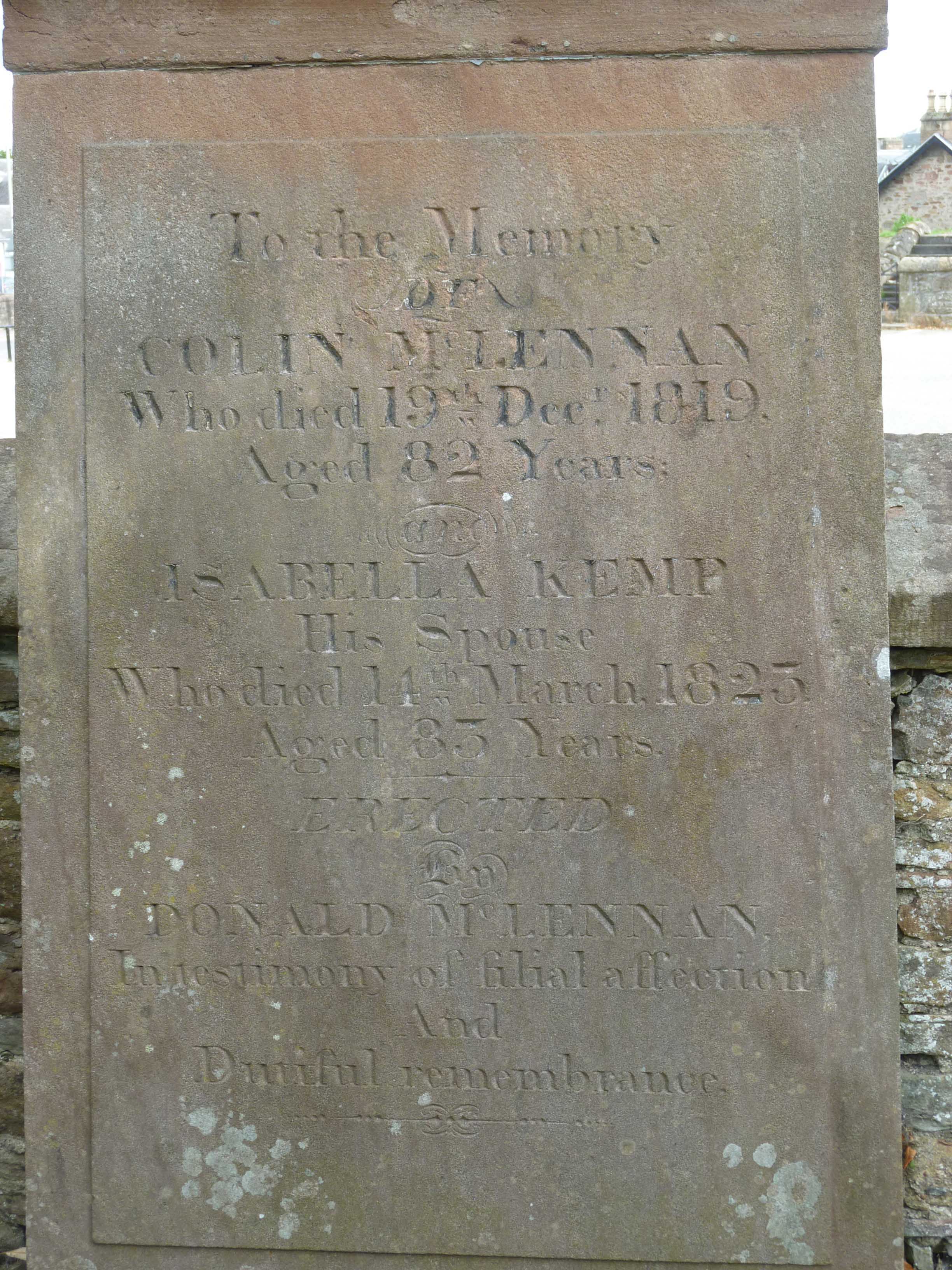 Photo of headstones/Colin McLennan d1819 hdstn Dingwall StClem